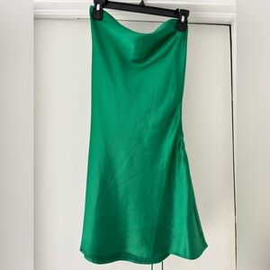 Emerald Green Satin Mini dress